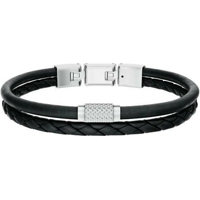Fossil Kožený dvojitý náramek pro muže JF04989040