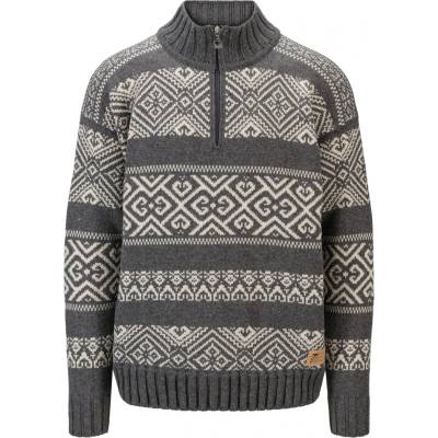 Dale of Norway Мъжки вълнен пуловер Dale of norway Rasletind Sweater Merino jumper - Dark Charcoal / Off White (005-6434-0111)