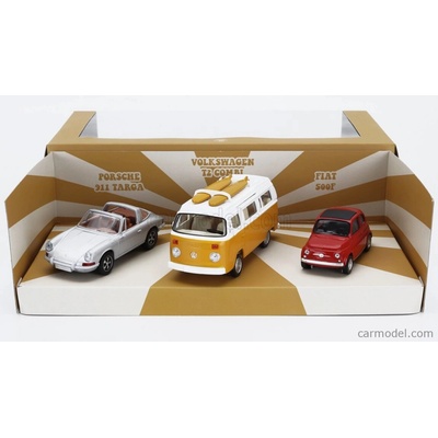 Norev Porsche Set Jet-car 911 Targa Spider 1969 Fiat 500 1965 Volkswagen Camper Van 1962 Různé 1:43