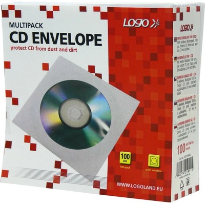 Obálky na CD / DVD - bílé s okénkem / 100 ks