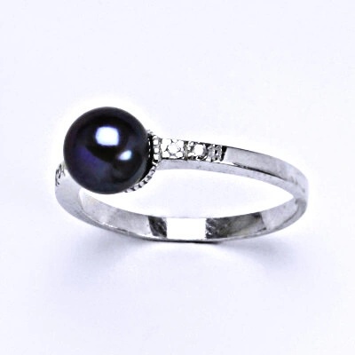 Čištín stříbrný s černou přírodní perlou T 1211