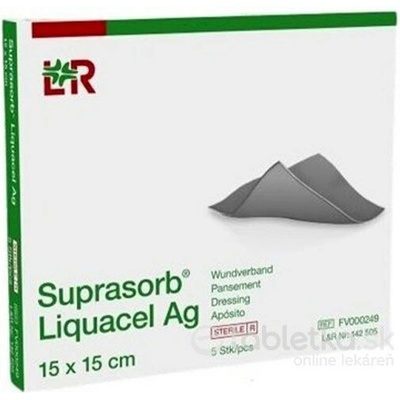 Suprasorb Liquacel Ag Krytie na rany, antimikrobiálne 15 x 15 cm, 5 ks