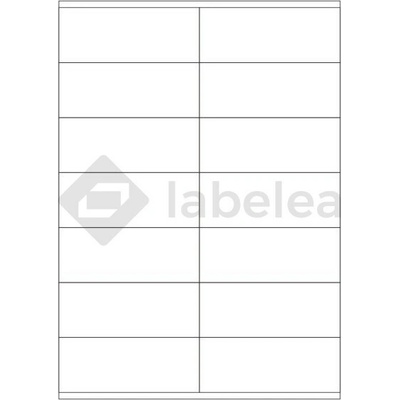 Labelea Samolepiace etikety 105x41 mm biele papierové, na hárku A4, pre laserovú a atramentovú tlač, Farba etikiet Biela, Počet hárkov v balení 100 EPY105041W014S