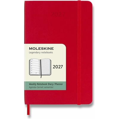 Moleskine A6 Týždenný 2027 Červený