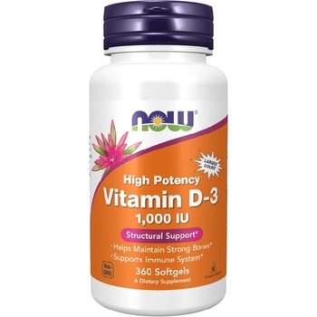 NOW NOW Vitamin D-3 1000 IU, 360 Softgels