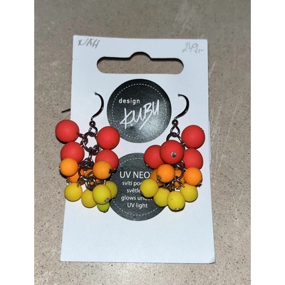 KUBUdesign náušnice kuličky neon růžové 0001806