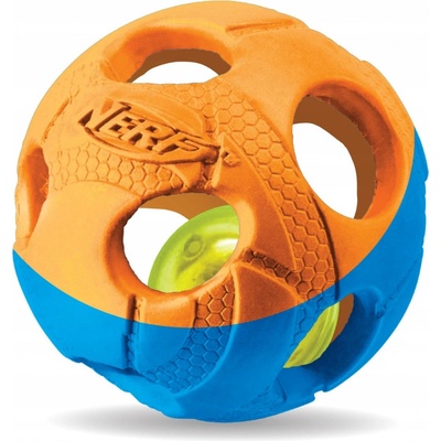 Nerf Dog svietiaca lopta oranžová zelená, 8,7 cm