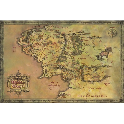 Plagát, Obraz - The Lord of the Rings - Middle Earth, 40 × 26.7 cm