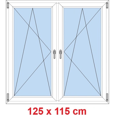 Soft Dvoukřídlé plastové okno 125x115 cm OS+OS se sloupkem Bílá