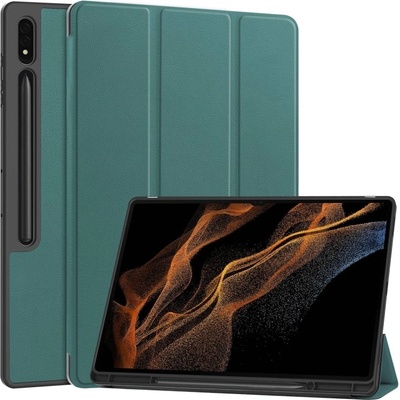 Vsetkonamobil 62816 LEATHER Zaklápací obal pre Samsung Galaxy Tab S9 Ultra / Tab S10 Ultra zelený