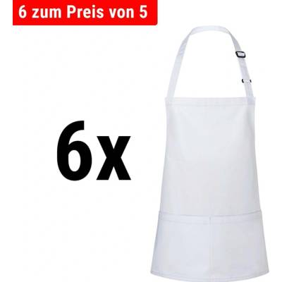 G.Gastro 6 ks Karlowsky Zástěra s laclem krátká Basic bílá D9785602