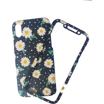 Image 1 of Apple Твърд гръб кейс за iPhone X черен маргаритки2 360°