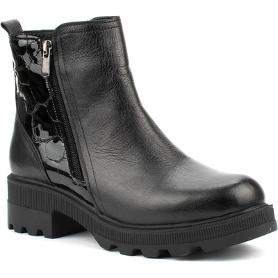 Дамски боти от естествена кожа с два ципа