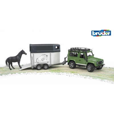 Bruder Auto Land Rover + prepravník na kone