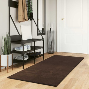 vidaXL Килим HUARTE Кафяво 80 x 200 cm 100% полиестер Плоска (42022464)