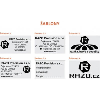 RAZO Štoček do razítka 41 x 24 mm (S-826; S-826D; H-6000; 4750) – Zboží Dáma