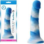  Пенис дилдо от силикон, синьо-бяло, 17, 7см. - Colours Yum Yum (NSTOYS0865)