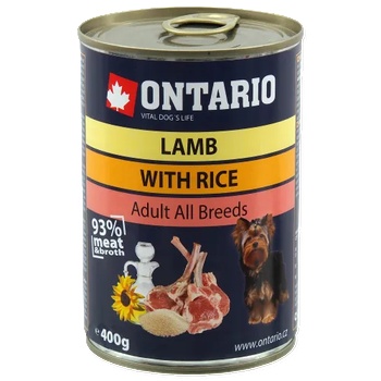 ONTARIO Can Lamb, Rice, Sunflower Oil - консерва за куче с агнешко и бял ориз 400 гр, Чехия 214-2162