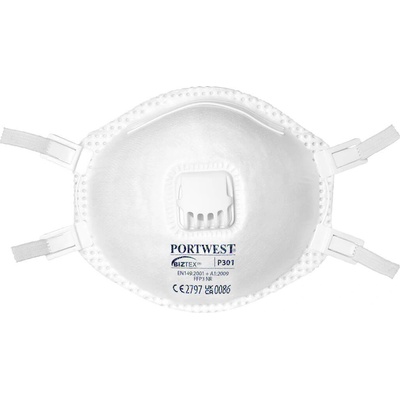 Portwest P301 Časticový respirátor FFP3 s výdychovým ventilom biela UNI