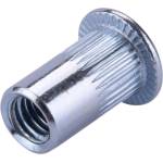 Fortum гайка за нитове klt. 30 бр. , M5, POP-NUT, поцинкована стомана, кръгла, отворена, с плосък ръб, назъбена FORTUM