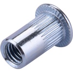 Fortum гайка за нитове klt. 30 бр. , M5, POP-NUT, поцинкована стомана, кръгла, отворена, с плосък ръб, назъбена FORTUM