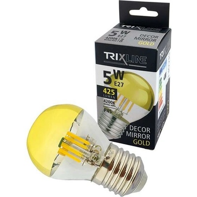 Trixline 04111426 Žárovka LED E27 5W bílá přírodní Decor Mirror P45 Gold