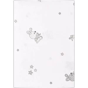 Lorelli Чаршаф от ранфорс Lorelli - Little Rabbits, 150 х 100 cm, сив (20051326601) - baby