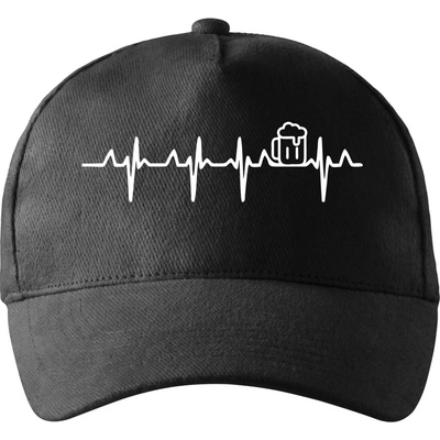EKG pivo so zahnutým šiltom a látkovou sponou Čierna