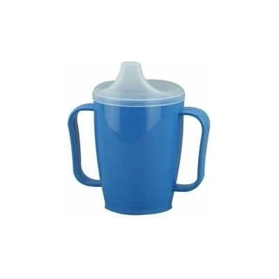 MODOM Hrnček s náustkom s dvoma viečkami 250 ml modrý