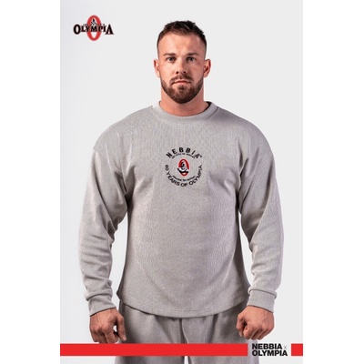 Nebbia Oversized mikina bez kapucne Signature 797 light grey