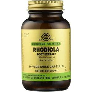 Solgar Хранителна добавка Родиола, Solgar Rhodiola Root Extract 60 Capsules