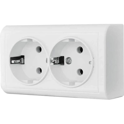 ANURA Двоен Контакт За Открит Монтаж Бял anura - 34077