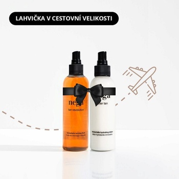 Nega Cosmetics 100% přírodní fluid pro rychlé a přirozené opálení + přírodní hydratační lotion z heřmánku pro použití po opalování, opalovací krém opalovací olej krém po opalování, cestovní balíček Tr