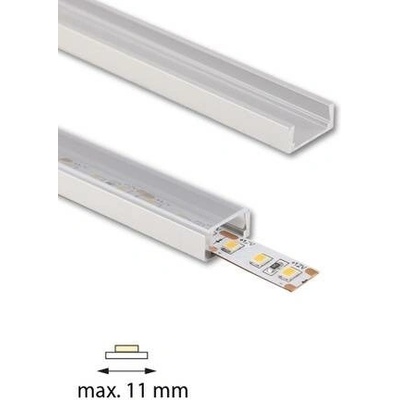 ML-761.003.74.2 Přisazený hliníkový profil PG2 16x8mm včetně čirého difuzoru 2m