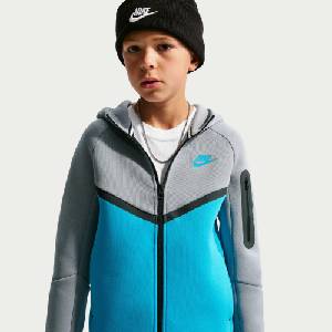 Nike Юношески суичър Nike Sportswear Tech Fleece Full-Zip Hoodie Juniors - Steel/Blue