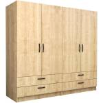 TopMebel Четирикрилен гардероб Victoria TopMebel от меламин в цвят дъб 200x60x181cm - topmebel - 761,83 лв