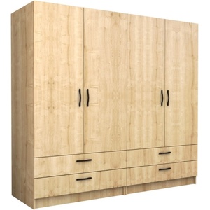 TopMebel Четирикрилен гардероб Victoria TopMebel от меламин в цвят дъб 200x60x181cm - topmebel - 761,83 лв