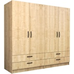 TopMebel Четирикрилен гардероб Victoria TopMebel от меламин в цвят дъб 200x60x181cm - topmebel - 812,63 лв
