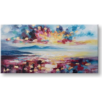 Maľovaný obraz na stenu ABSTRAKT 140x70 cm - 140×70 cm / Klasický 2 cm