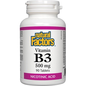 Natural Factors Vitamin B3, 500 mg, 90 таблетки, Natural Factors (1227 NF)