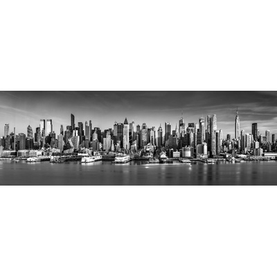 Bondecor Obraz na plátně černobílý "City-New York" 150x50cm