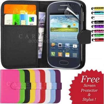 Image 1 of Samsung Galaxy Fame S6810 Wallet Калъф + Протектор & Стилус