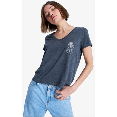 ROXY tričko Laguna Green V Neck Anthracite KVJ0