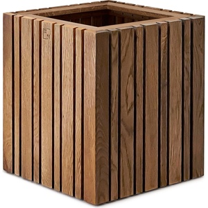 SQUARELY Самонаторяваща се саксия за цветя GrowMORE тъмен дъб (106-4A3)