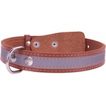 COLLAR Кожен рефлектиращ нашийник - 32 - 40см, 20мм - кафяв