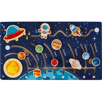 Kruzzel 24763 Drevené bludisko slnečná sústava