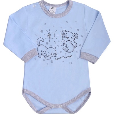 Dojčenské body s dlhým rukávom New Baby Kamaráti modré