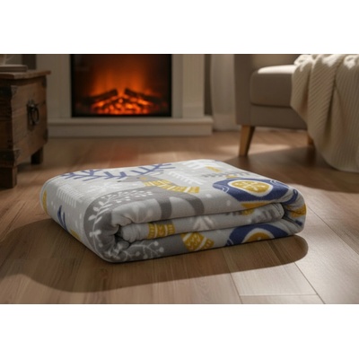 BBK vánoční deka z mikrovlákna Festive Pets šedá 130x170
