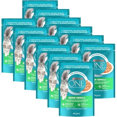 PURINA ONE INDOOR мини филета с тонз и зелени фасулки в сос 12 x 85 г