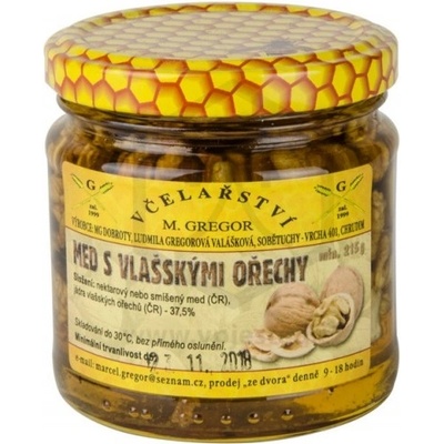 Gregor Med s vlašskými ořechy 215 g